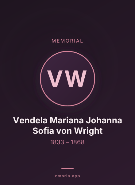 Memorial portrait of Vendela Mariana Johanna Sofia von Wright