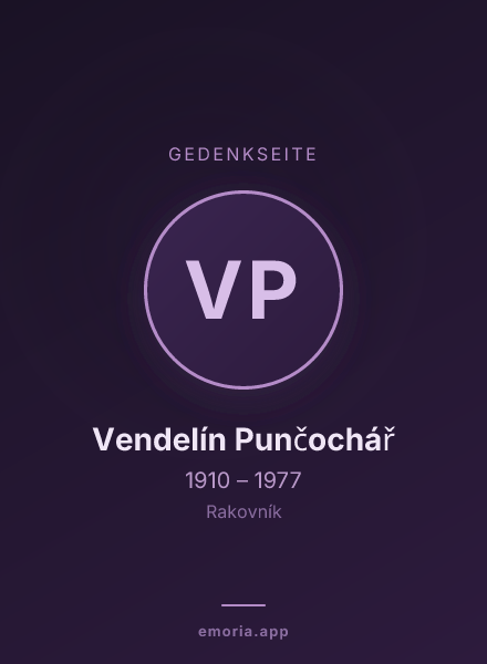 Gedenkportrait von Vendelín Punčochář