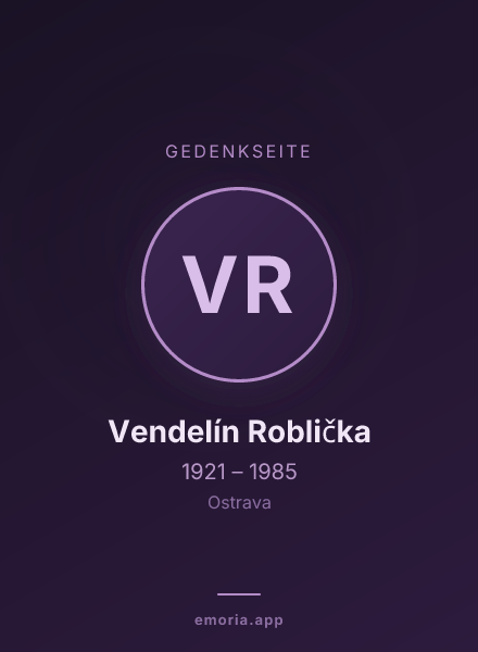 Gedenkportrait von Vendelín Roblička