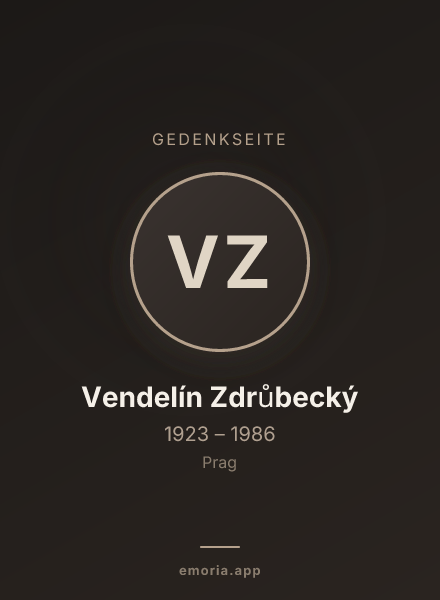 Gedenkportrait von Vendelín Zdrůbecký