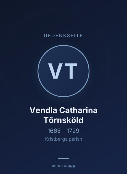 Gedenkportrait von Vendla Catharina Törnsköld