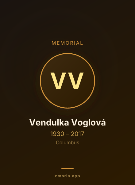 Memorial portrait of Vendulka Voglová