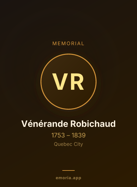 Memorial portrait of Vénérande Robichaud