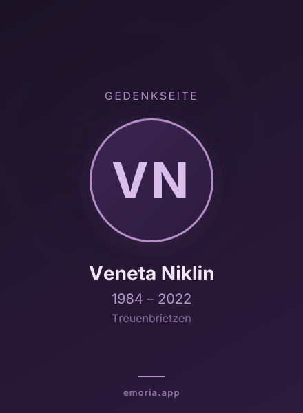 Gedenkportrait von Veneta Niklin