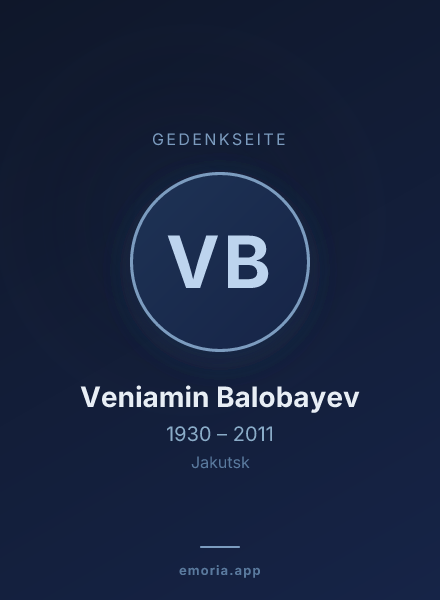 Gedenkportrait von Veniamin Balobayev