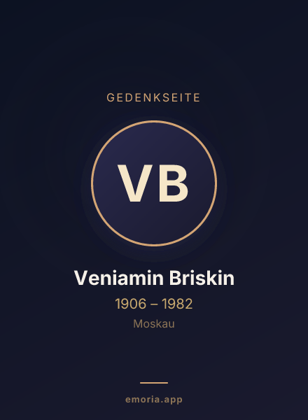 Gedenkportrait von Veniamin Briskin