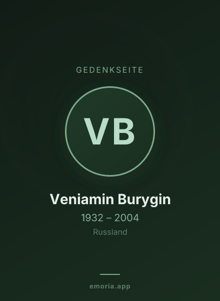 Gedenkportrait von Veniamin Burygin