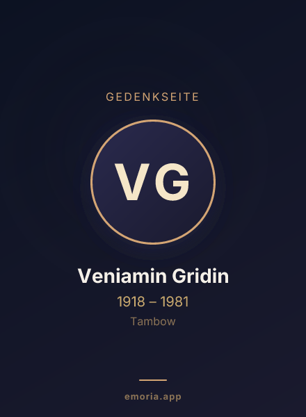 Gedenkportrait von Veniamin Gridin