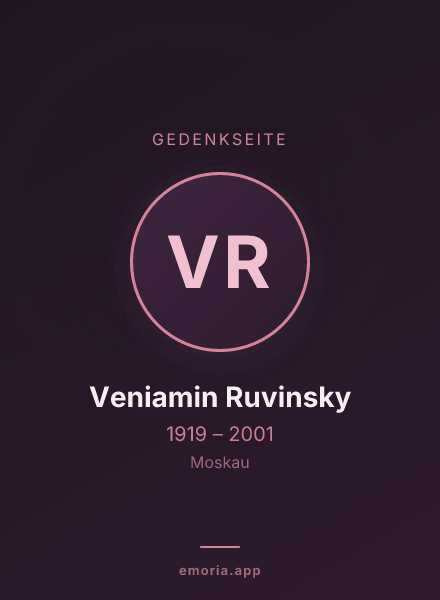 Gedenkportrait von Veniamin  Ruvinsky
