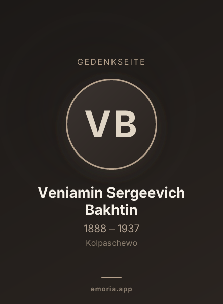 Gedenkportrait von Veniamin Sergeevich Bakhtin