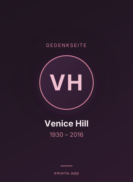 Gedenkportrait von Venice Hill