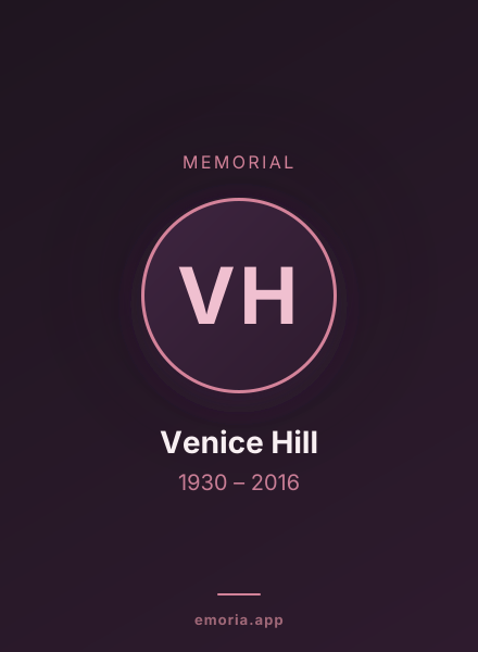 Memorial portrait of Venice Hill