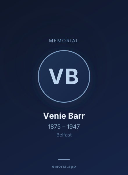 Memorial portrait of Venie Barr
