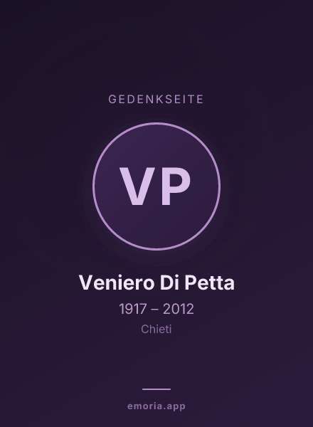 Gedenkportrait von Veniero Di Petta