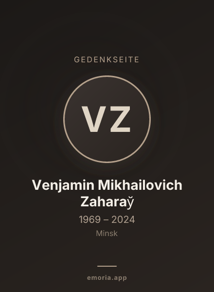 Gedenkportrait von Venjamin Mikhailovich Zaharaў