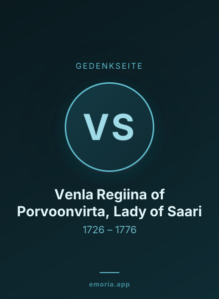 Gedenkportrait von Venla Regiina of Porvoonvirta, Lady of Saari