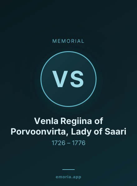 Memorial portrait of Venla Regiina of Porvoonvirta, Lady of Saari