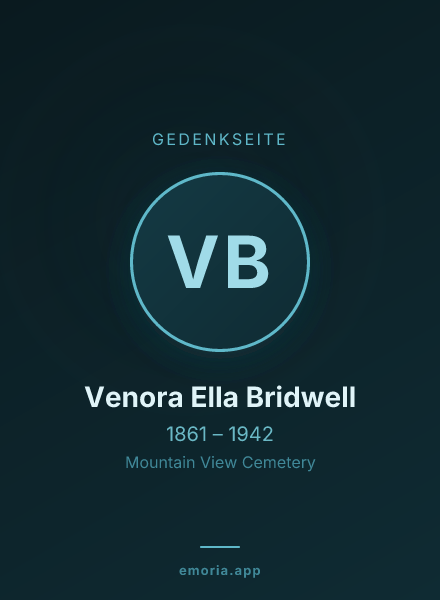 Gedenkportrait von Venora Ella Bridwell
