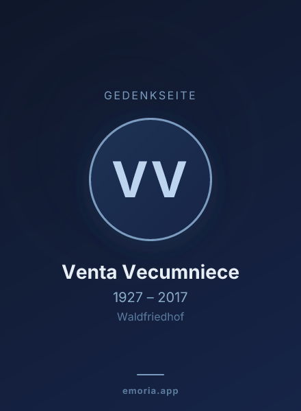 Gedenkportrait von Venta Vecumniece