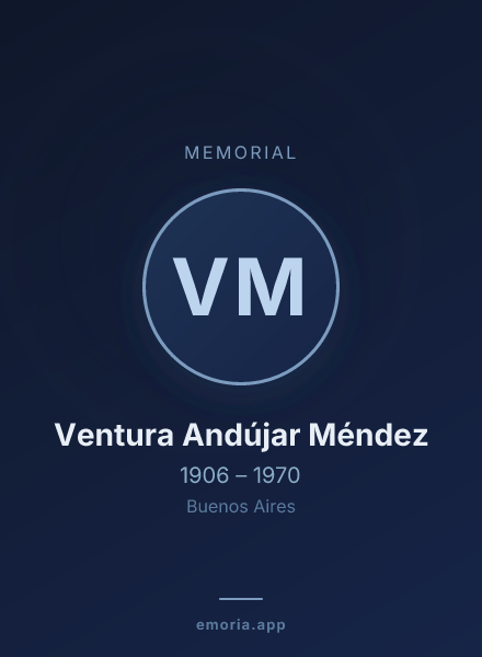 Memorial portrait of Ventura Andújar Méndez