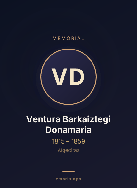 Memorial portrait of Ventura Barkaiztegi Donamaria