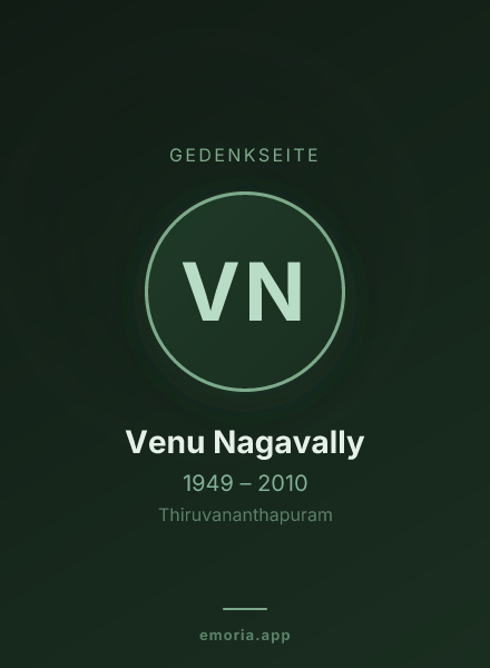 Gedenkportrait von Venu Nagavally