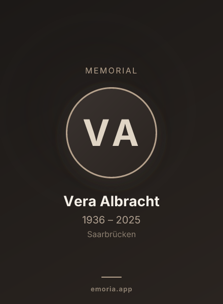 Memorial portrait of Vera Albracht