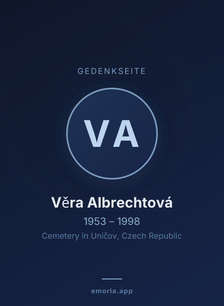 Gedenkportrait von Věra Albrechtová