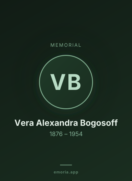 Memorial portrait of Vera Alexandra Bogosoff