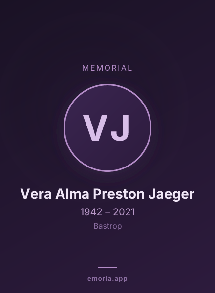 Memorial portrait of Vera Alma Preston Jaeger