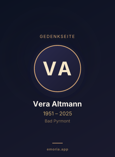 Gedenkportrait von Vera Altmann