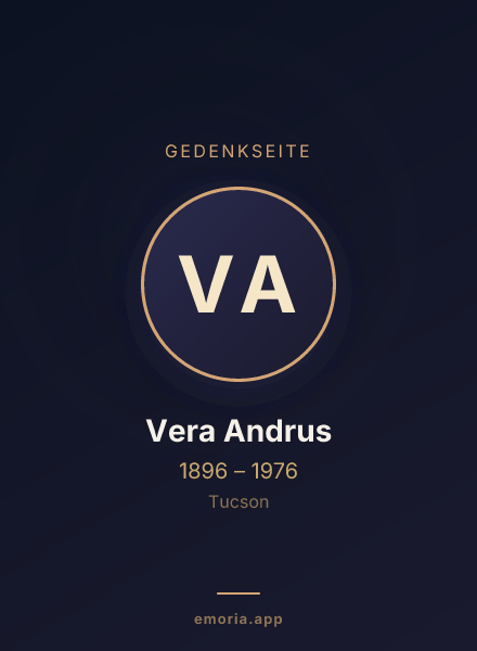 Gedenkportrait von Vera Andrus