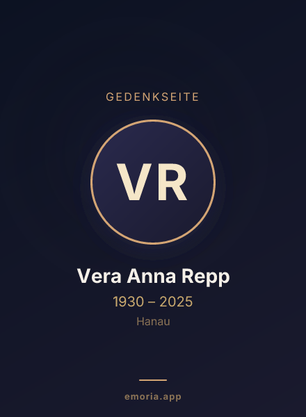Gedenkportrait von Vera Anna Repp