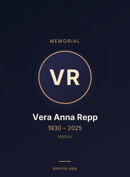 Memorial portrait of Vera Anna Repp