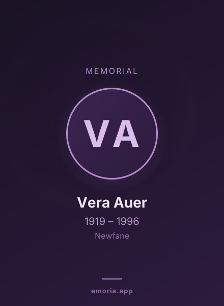 Memorial portrait of Vera Auer