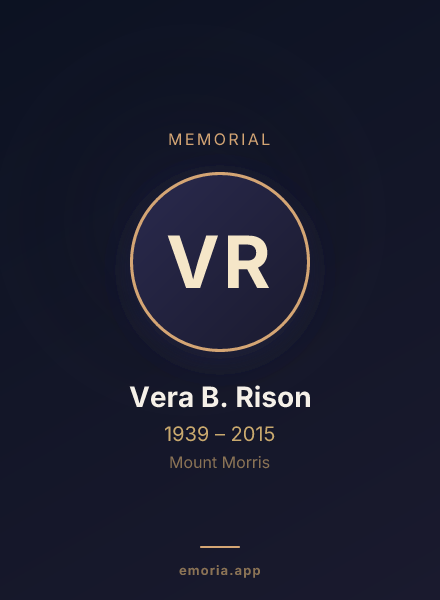 Memorial portrait of Vera B. Rison