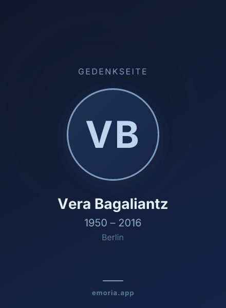 Gedenkportrait von Vera Bagaliantz