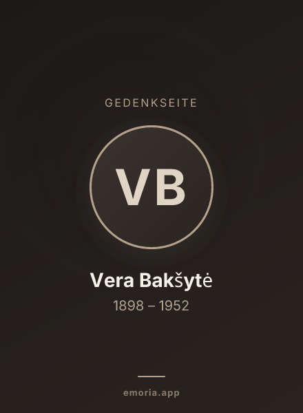 Gedenkportrait von Vera Bakšytė