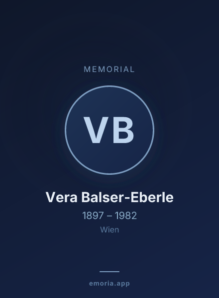 Memorial portrait of Vera Balser-Eberle