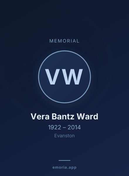 Memorial portrait of Vera Bantz Ward