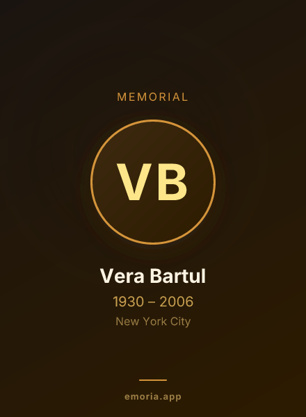 Memorial portrait of Vera Bartul