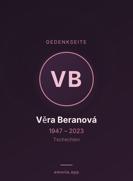Gedenkportrait von Věra Beranová