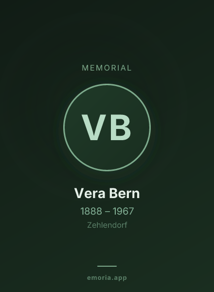 Memorial portrait of Vera Bern