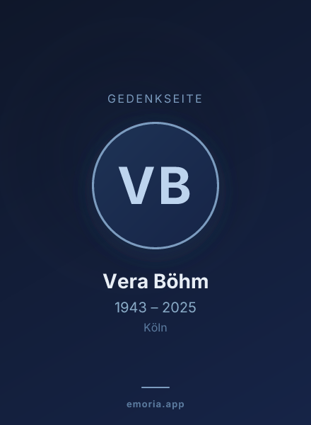Gedenkportrait von Vera Böhm