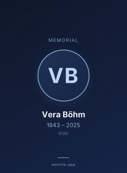 Memorial portrait of Vera Böhm