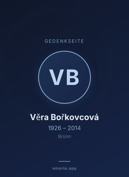 Gedenkportrait von Věra Bořkovcová