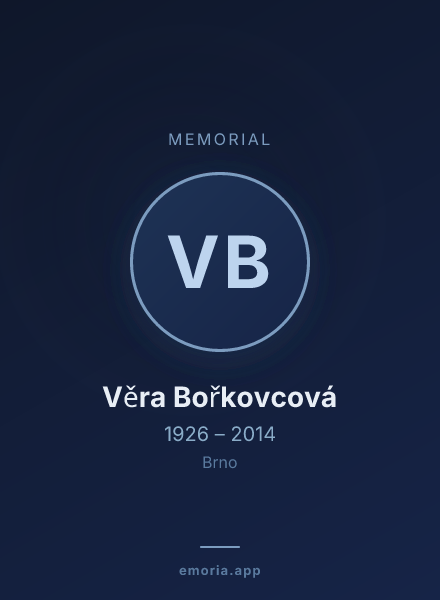 Memorial portrait of Věra Bořkovcová
