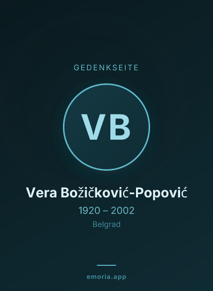 Gedenkportrait von Vera Božičković-Popović