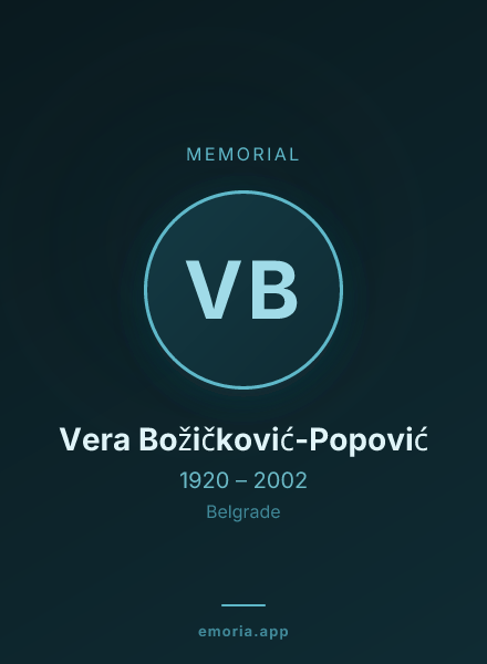 Memorial portrait of Vera Božičković-Popović