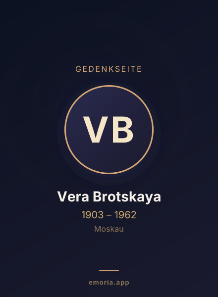 Gedenkportrait von Vera Brotskaya